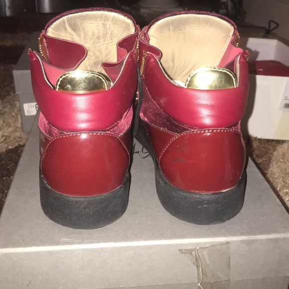 Men’s Midtop Giuseppe Zanotti- Burgundy Velvet - Picture 5 of 6